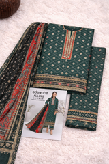 Edenrobe Allure Summer 3PC Green Printed Lawn Suit