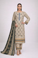 Edenrobe Allure Summer 3PCS Lawn Suit – Beige Print