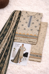 Edenrobe Allure Summer 3PCS Lawn Suit – Beige Print