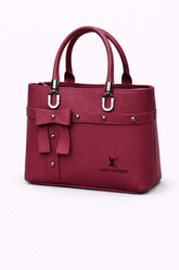 Bow Accent Mini Tote Bag – Burgundy