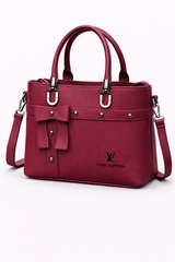 Bow Accent Mini Tote Bag – Burgundy