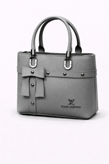 Bow Accent Mini Tote Bag – Grey
