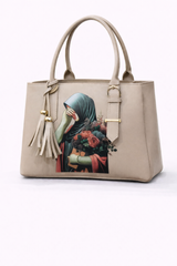 STYLE CARRY Floral Hijab Girl Tote Bag – Beige