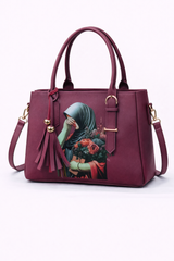 STYLE CARRY Floral Hijab Girl Tote Bag – Burgundy