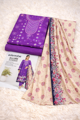 Edenrobe Allure Summer 3PCS Lawn Suit – Purple Print