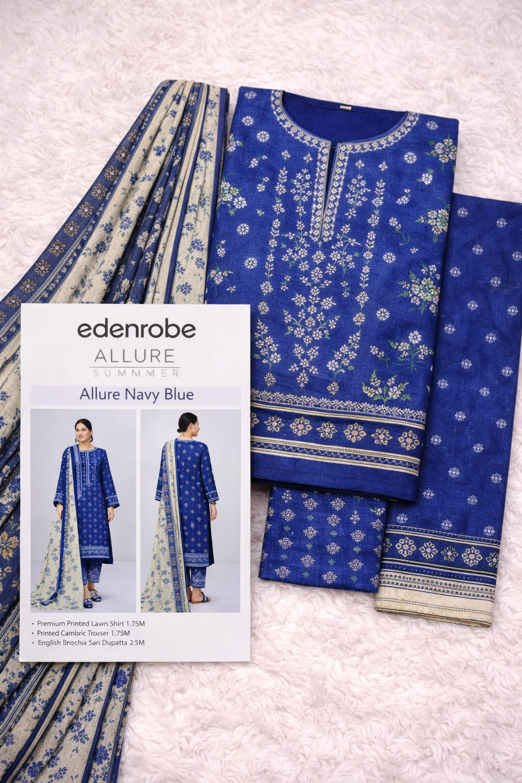 Edenrobe Allure Summer – Navy Blue Print