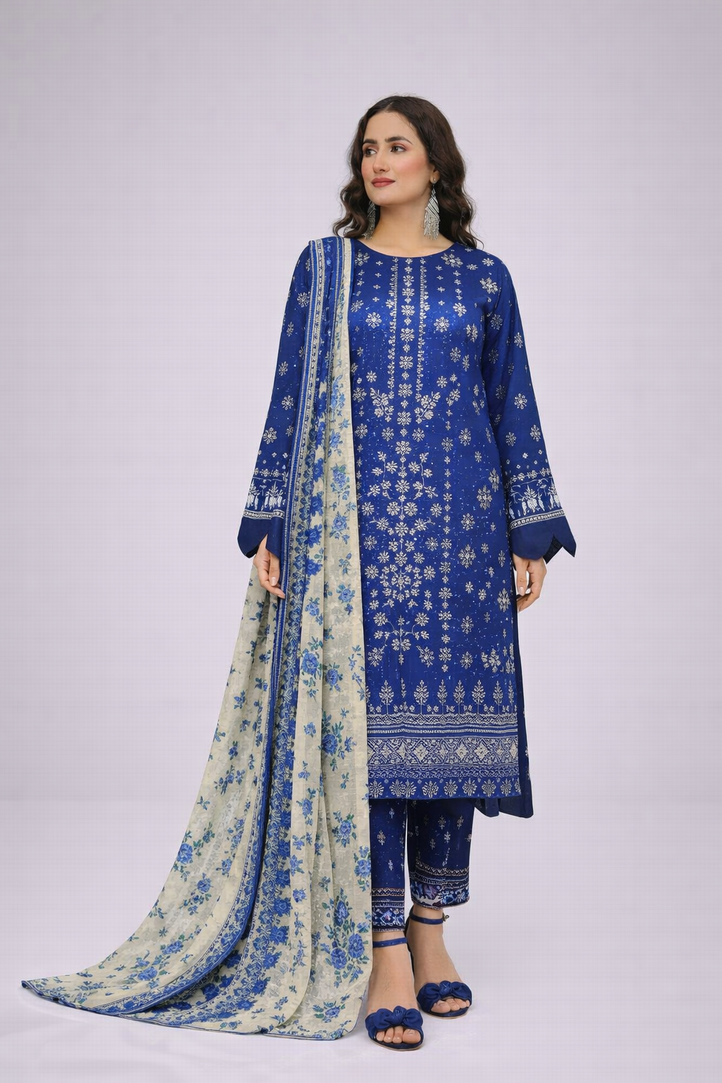 Edenrobe Allure Summer – Navy Blue Print