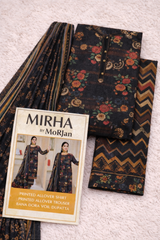 MorJan Black Floral 3PC Printed Suit