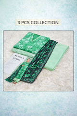 Morjan 3PCS Collection – Green Floral Lawn Suit