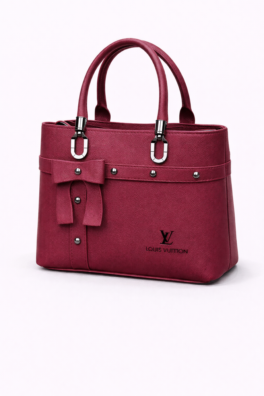 Bow Accent Mini Tote Bag – Burgundy