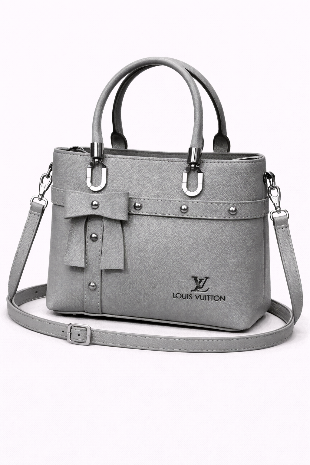 Bow Accent Mini Tote Bag – Grey