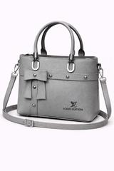 Bow Accent Mini Tote Bag – Grey
