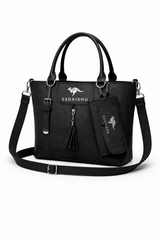 STYLE CARRY Classic Tassel Tote Bag – Black