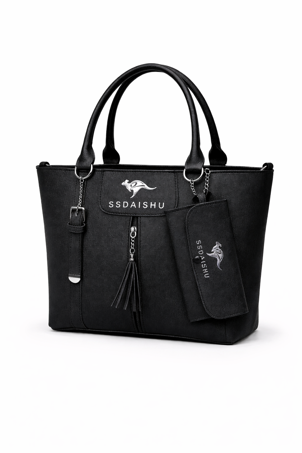 STYLE CARRY Classic Tassel Tote Bag – Black