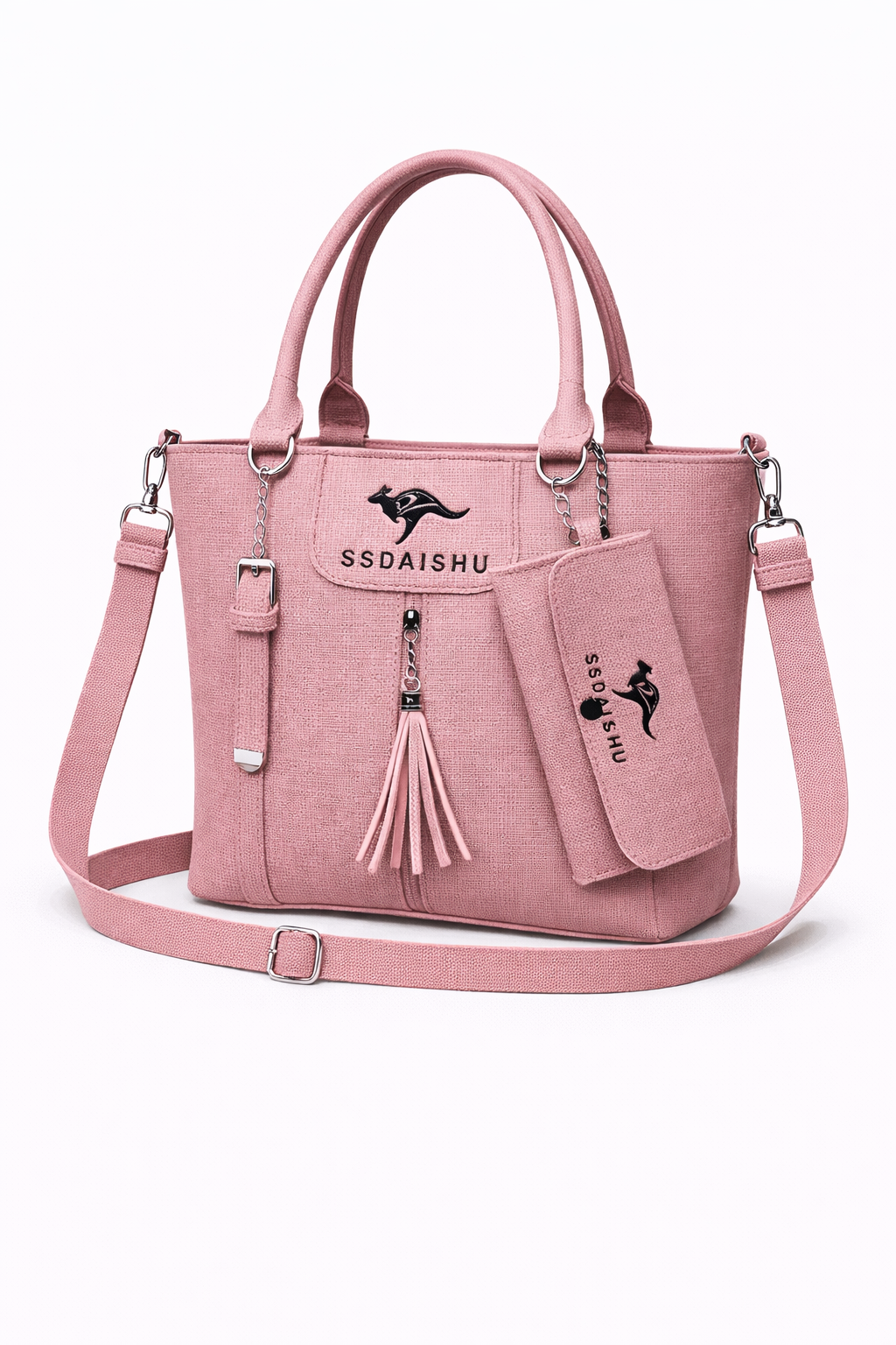 STYLE CARRY Classic Tassel Tote Bag – Pink