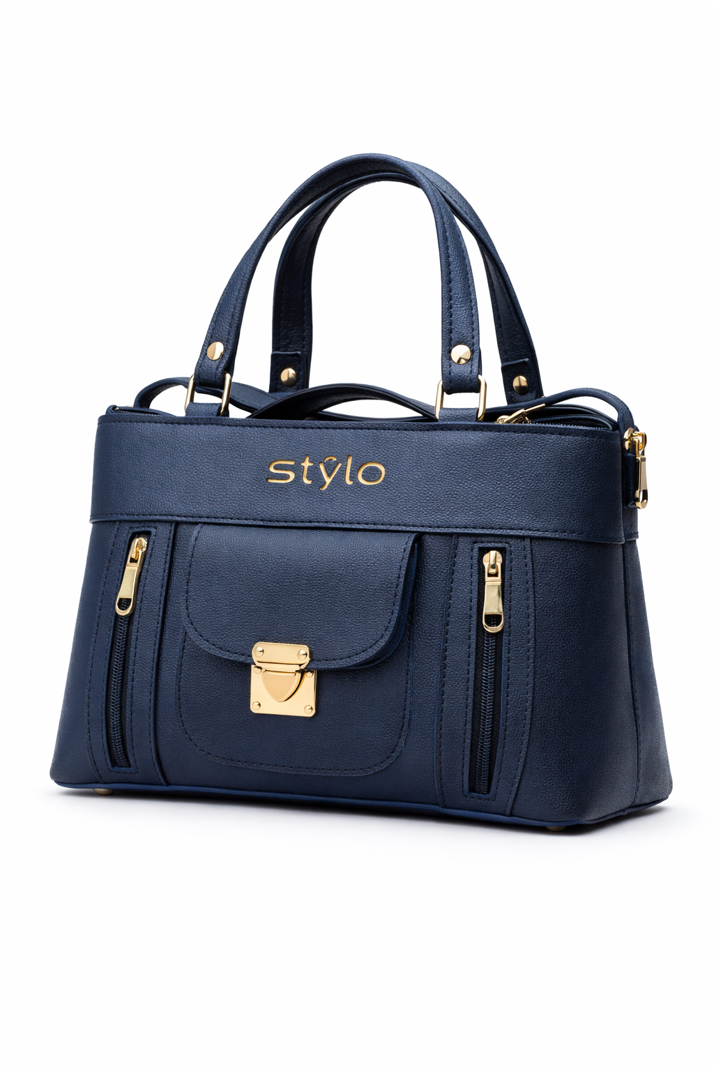 Stylo Classic Zip Handbag – Navy Blue
