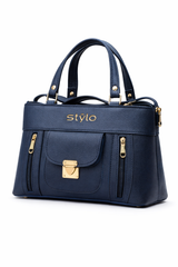 Stylo Classic Zip Handbag – Navy Blue