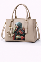 STYLE CARRY Floral Hijab Girl Tote Bag – Beige