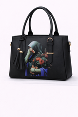 STYLE CARRY Floral Hijab Girl Tote Bag – Black