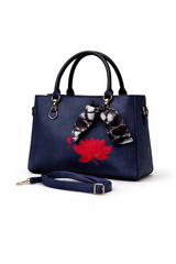 STYLE CARRY Lotus Tote Bag – Navy Blue