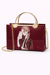 STYLE CARRY Selfie Girl Chain Handbag – Burgundy