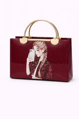 STYLE CARRY Selfie Girl Chain Handbag – Burgundy