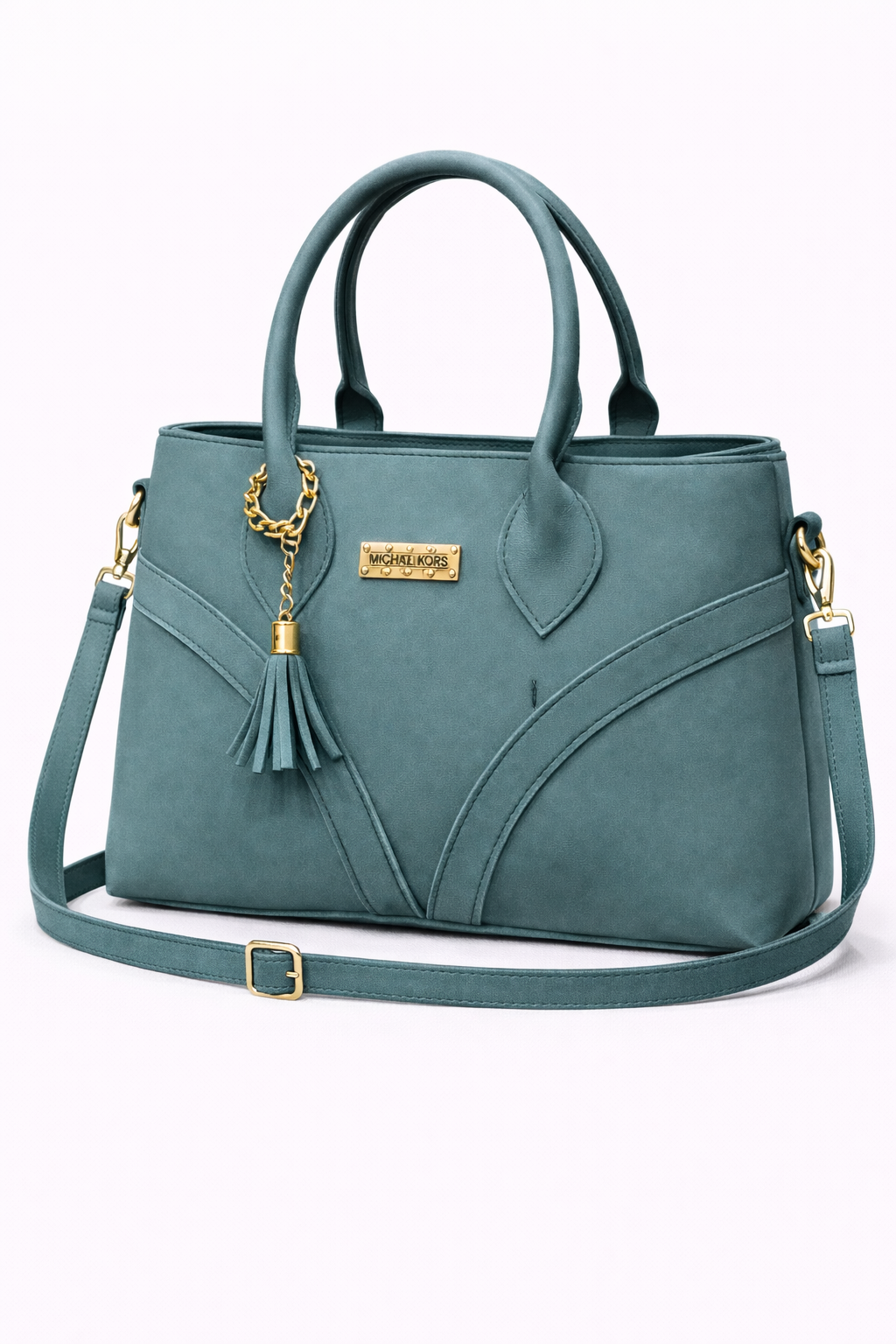 STYLE CARRY Tassel Structured Tote Bag – Teal